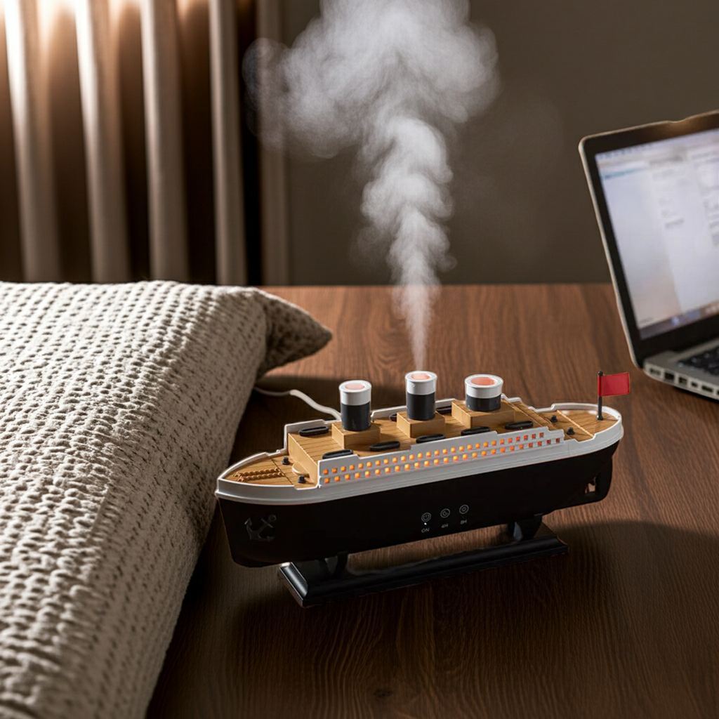 Titanic Ship Model Air Humidifier Home 250ml Remote Control Essential Oil Jellyfish Smoke Ring Spray Aroma Diffuser Humidifiers