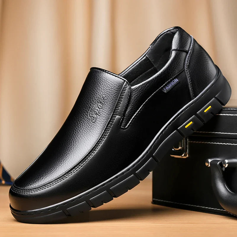 Genuine Leather Slip-On Dress Shoes