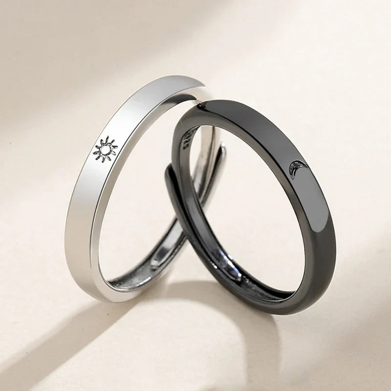 Sun and Moon Adjustable Ring Set