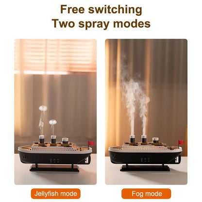 Titanic Ship Model Air Humidifier Home 250ml Remote Control Essential Oil Jellyfish Smoke Ring Spray Aroma Diffuser Humidifiers