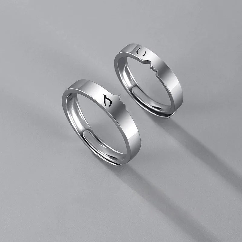Sun and Moon Adjustable Ring Set