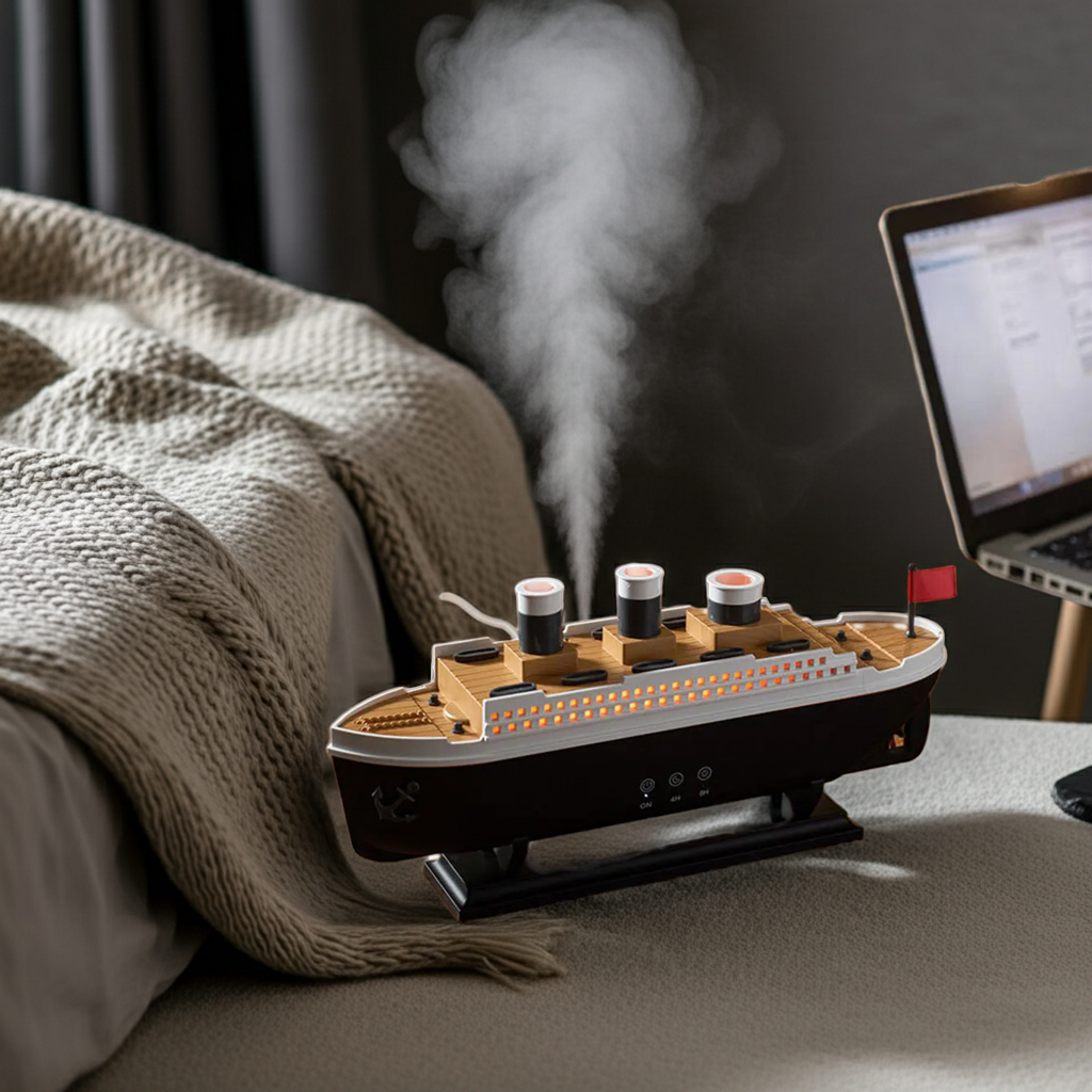 Titanic Ship Model Air Humidifier Home 250ml Remote Control Essential Oil Jellyfish Smoke Ring Spray Aroma Diffuser Humidifiers