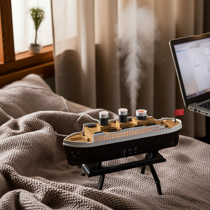 Titanic Ship Model Air Humidifier Home 250ml Remote Control Essential Oil Jellyfish Smoke Ring Spray Aroma Diffuser Humidifiers