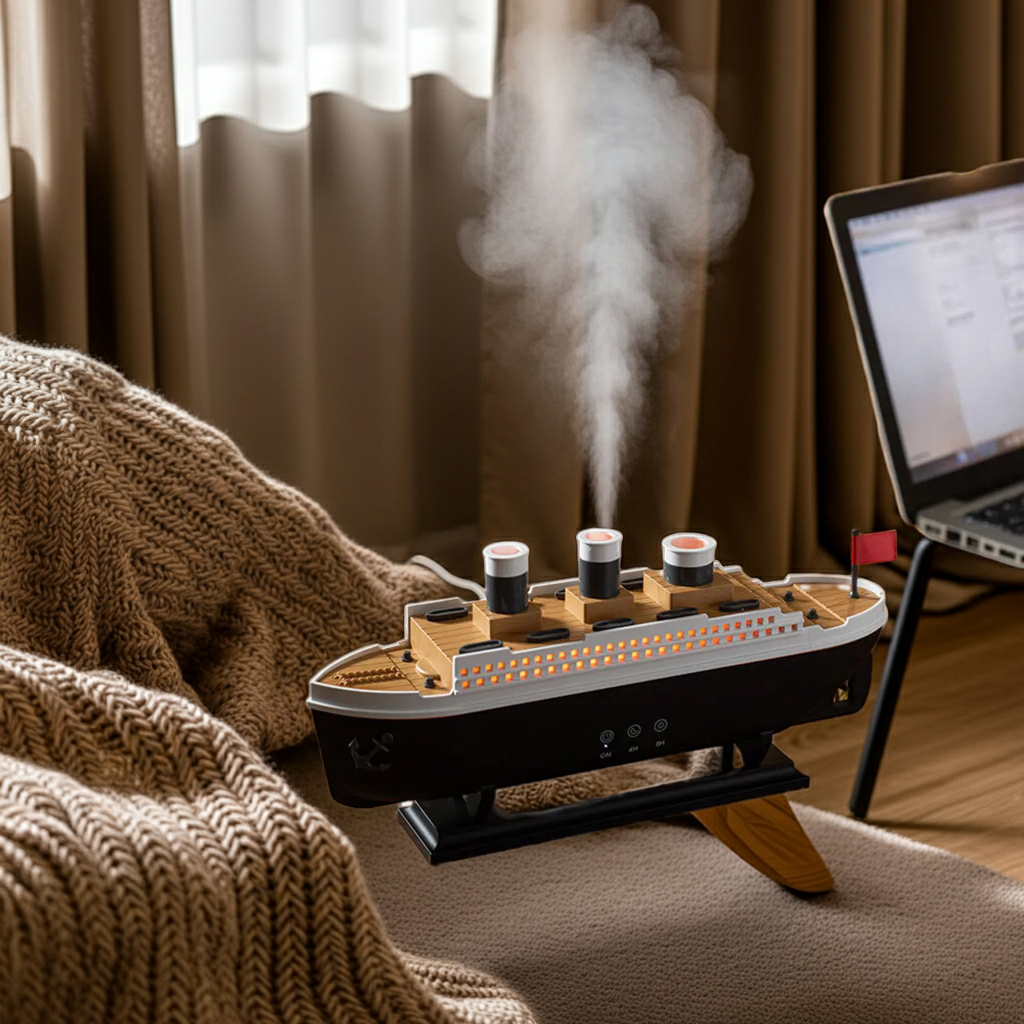 Titanic Ship Model Air Humidifier Home 250ml Remote Control Essential Oil Jellyfish Smoke Ring Spray Aroma Diffuser Humidifiers